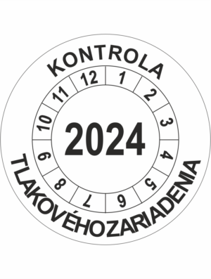 Kontrolné koliesko na 1 rok - Kontrola tlakového zariadenia 2024 čierné