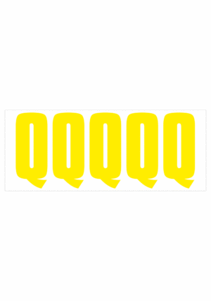 Čísla a písmena - Samolepiace písmena rezana: Q (Žlté)