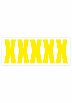 Čísla a písmena - Samolepiace písmena rezana: X (Žlté)
