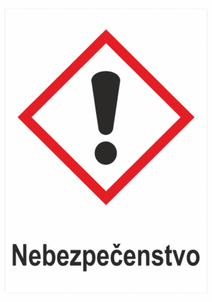 Označenie obalov nebezpečných látok - Výstražné symboly GHS/CLP s textom Nebezpečenstvo: Dráždivé
