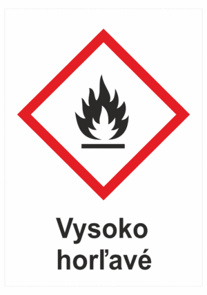 Označenie obalov nebezpečných látok - GHS symboly s textom: Vysoko horľavé